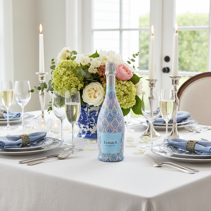 Grandmillennial Pastel Jewels Prosecco Bottle Wrap