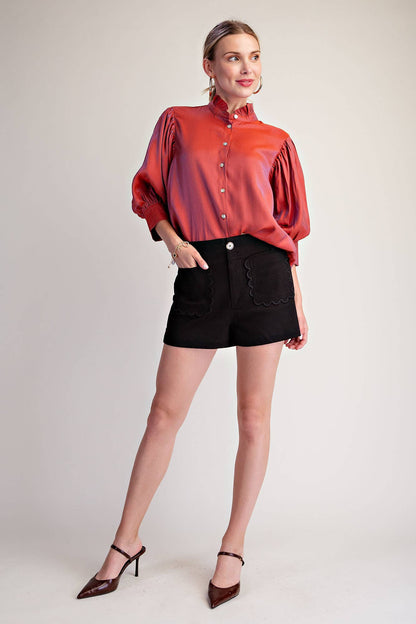 Scallop Detail Pocket Colette Shorts
