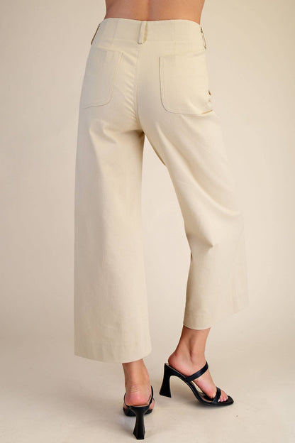 Colette Wide-Leg Scallop Pocket Pants - Reorder Friendly