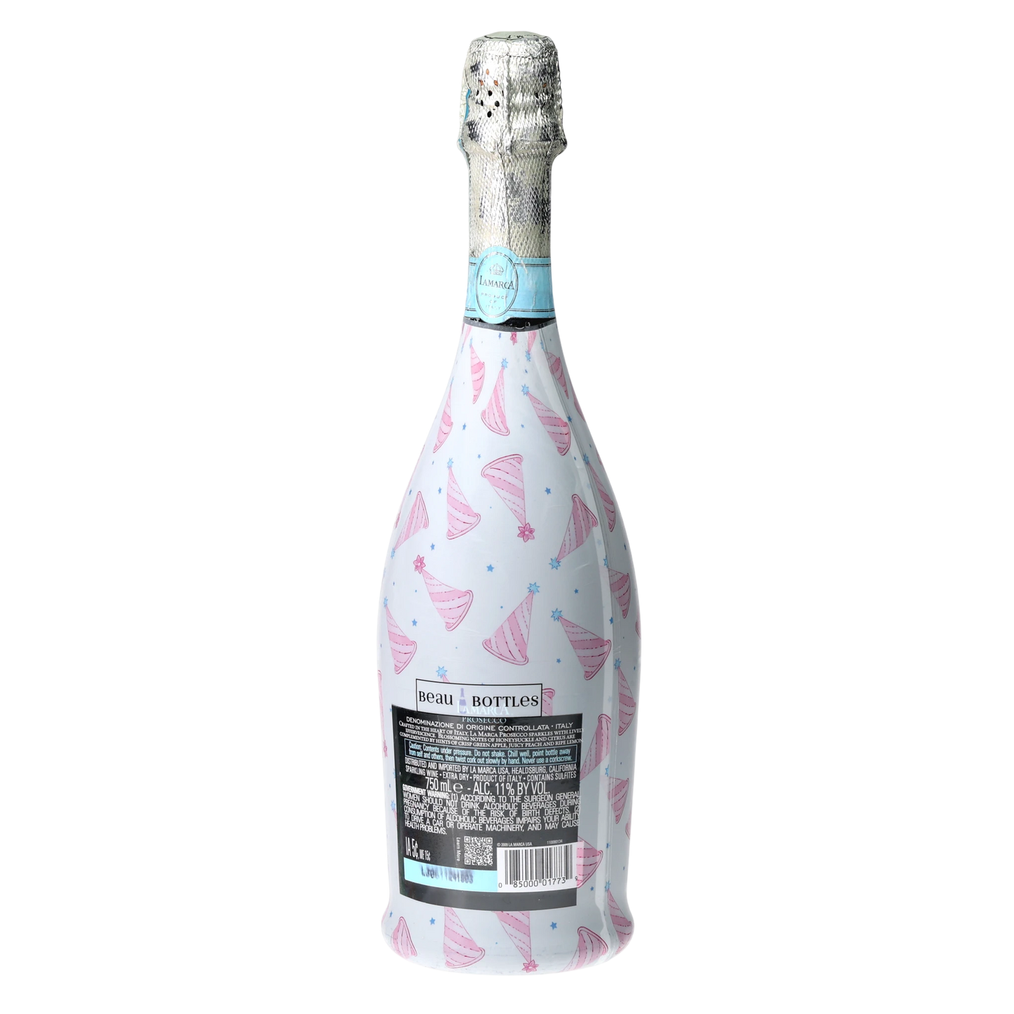 Pastel Birthday Party Hats Prosecco Bottle Wrap