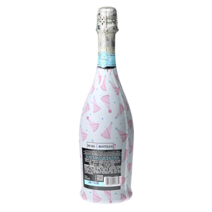 Pastel Birthday Party Hats Prosecco Bottle Wrap