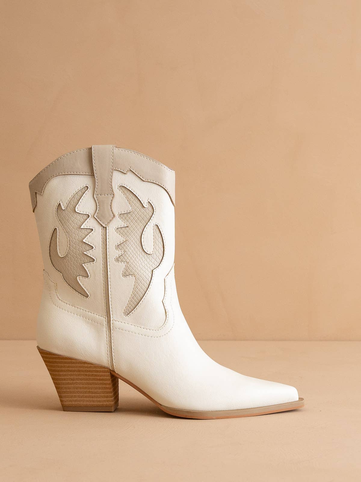 The Houston White | Layered Panel Cowboy Western Fall Boot