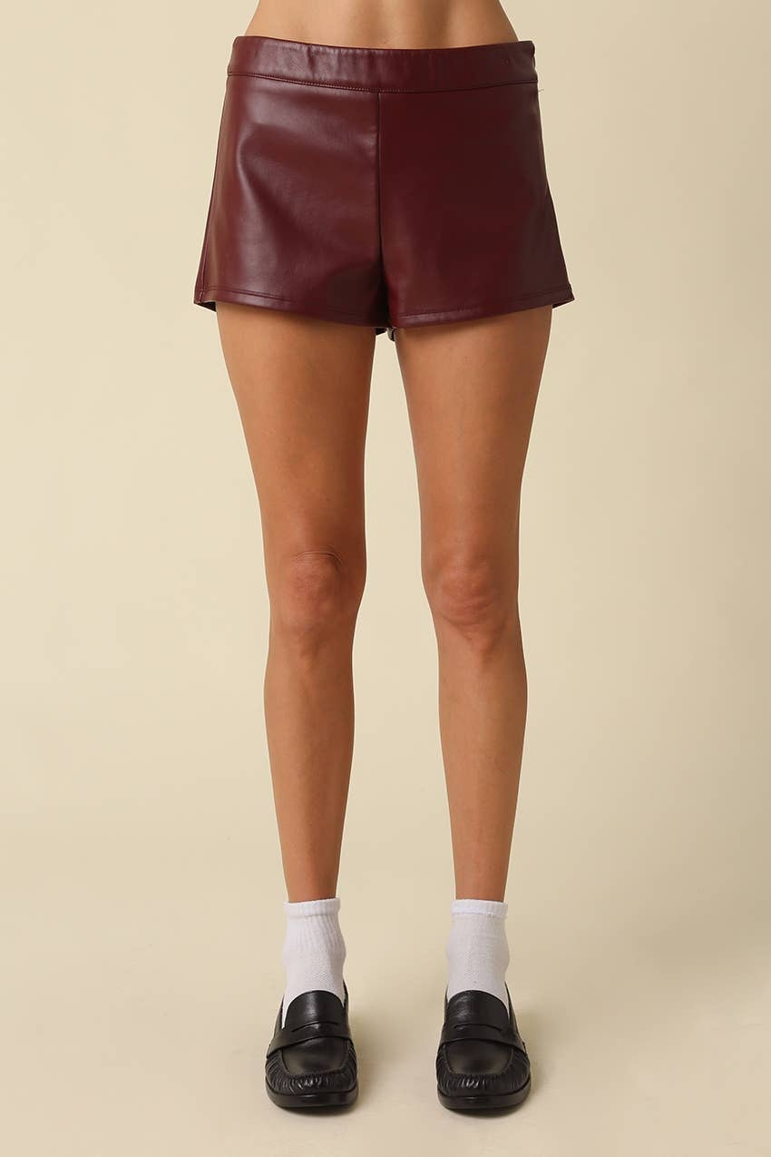 Piper Faux Leather Tailored Shorts