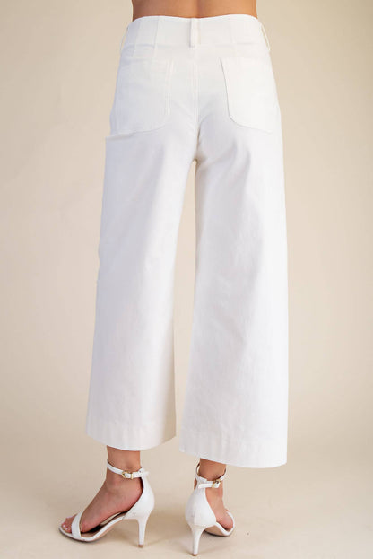Colette Wide-Leg Scallop Pocket Pants - Reorder Friendly