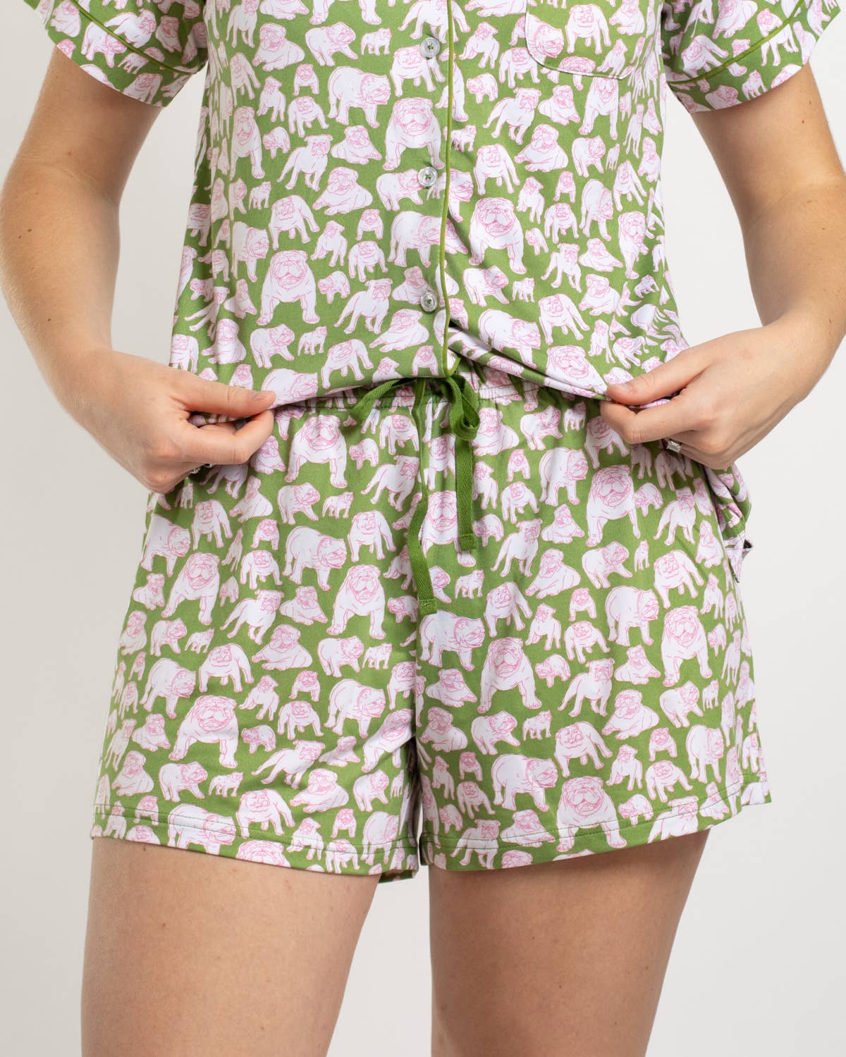 Chelsea Bulldog Sleep Shorts   Green/Pink/White   -Asst.