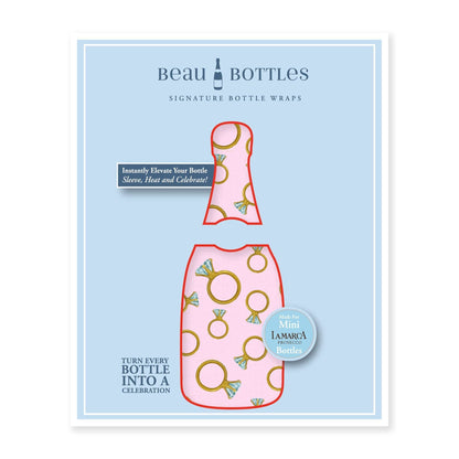 Beau Bottles Pink Engagement Ring - MINI Prosecco Collection - Set of 3 (Wraps Only)