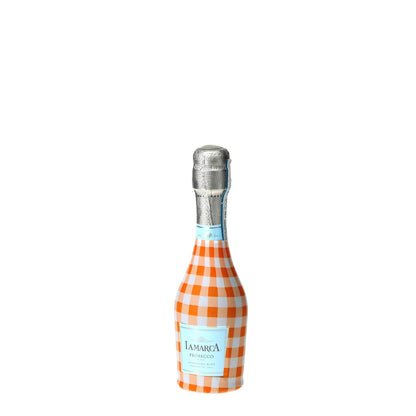 Orange & White Gingham Mini Prosecco Wraps (Set of 3)