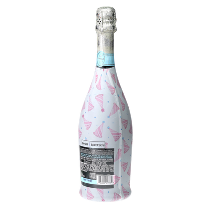 Pastel Birthday Party Hats Prosecco Bottle Wrap