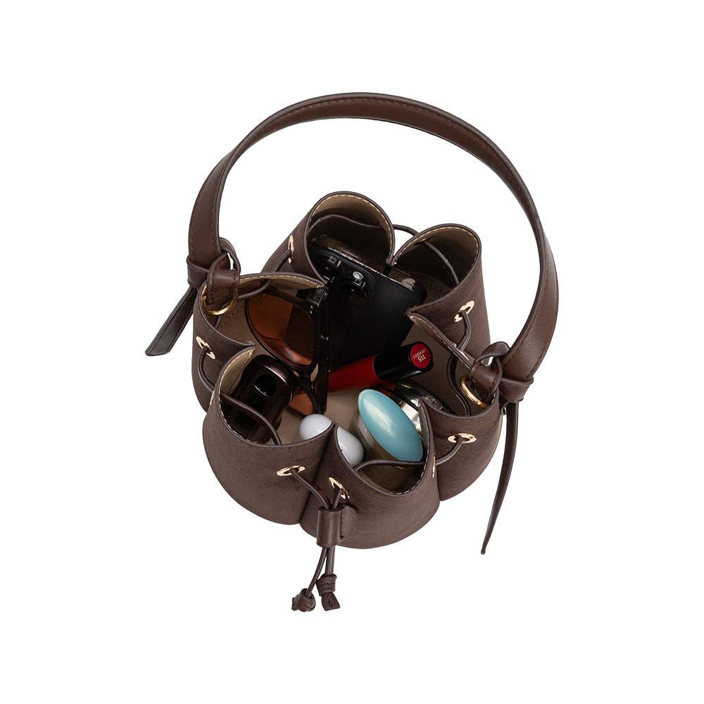 Laguna Mini Chocolate Recycled Vegan Suede Top Handle Bag