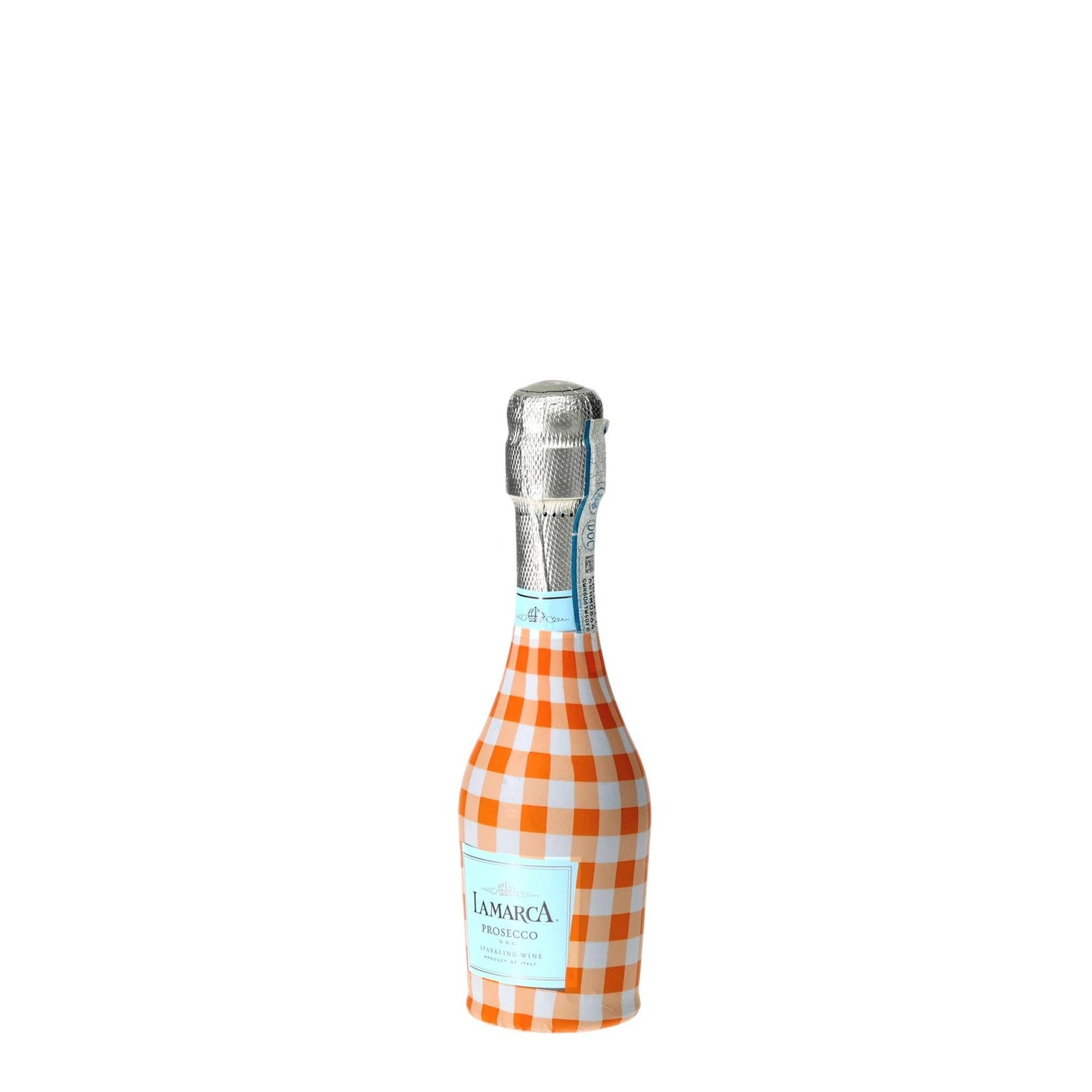 Orange & White Gingham Mini Prosecco Wraps (Set of 3)