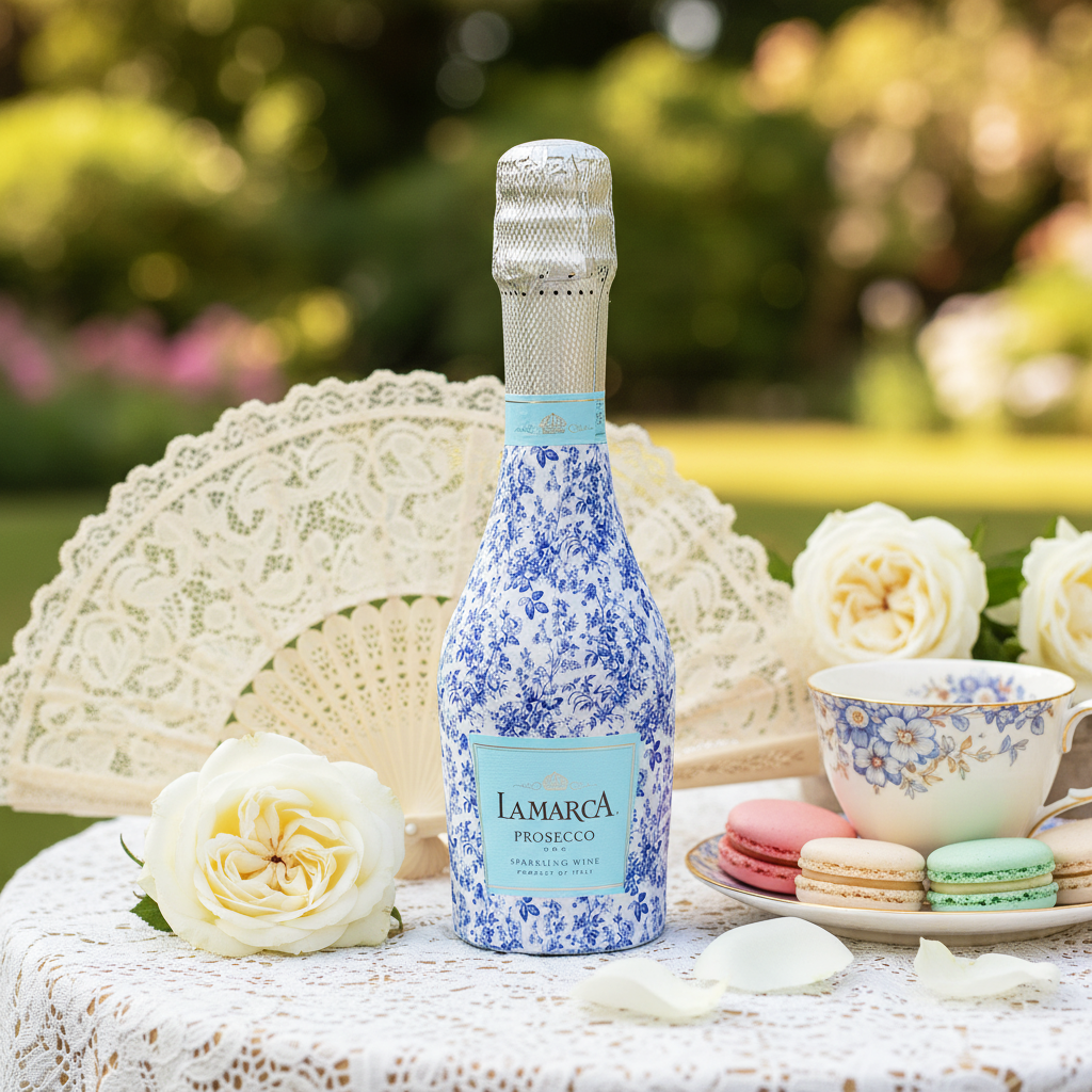 Limited Edition Blue Floral Mini Prosecco Wraps (Set of 3)