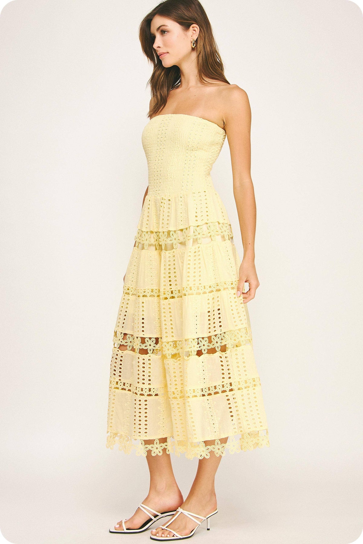 Eyelet Lace Tube Dress