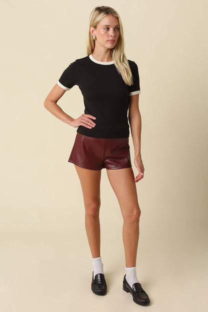 Piper Faux Leather Tailored Shorts