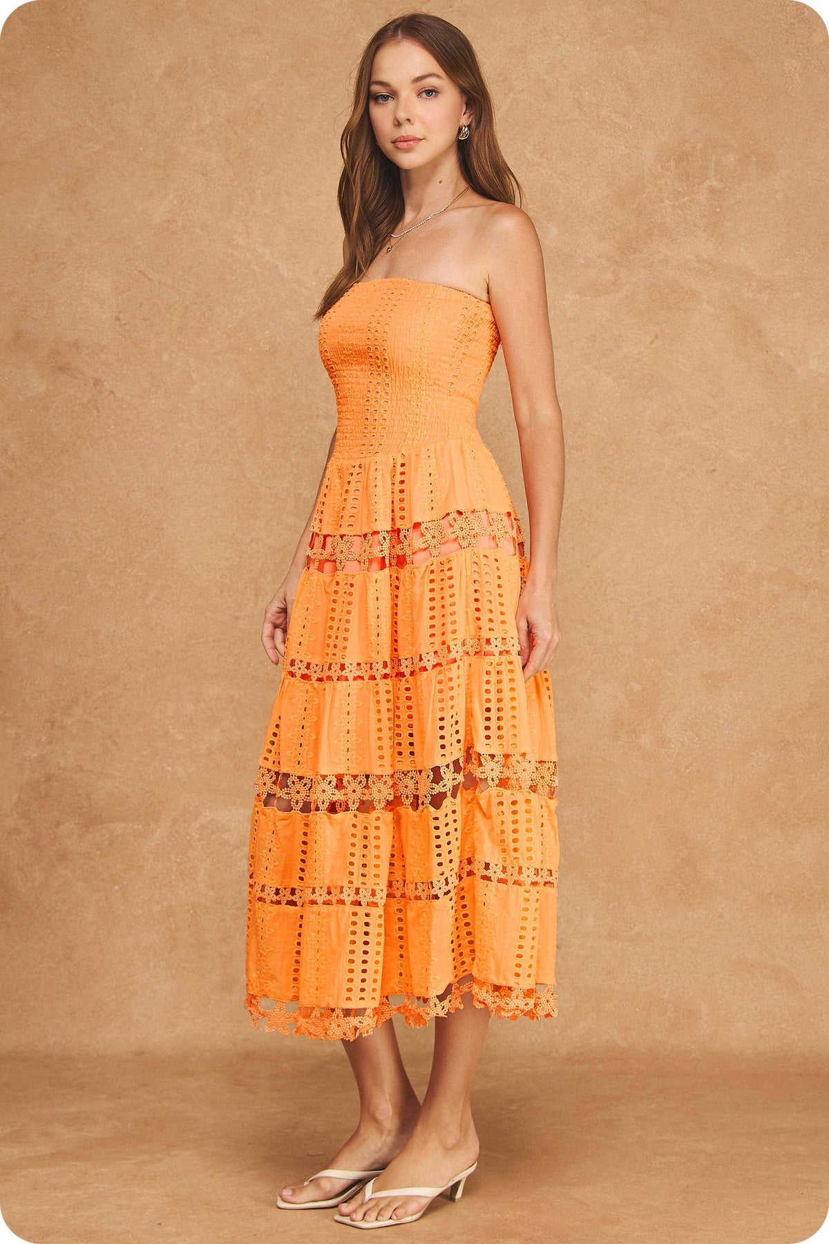 Eyelet Lace Tube Dress