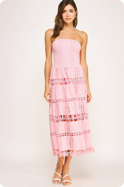 Eyelet Lace Tube Dress