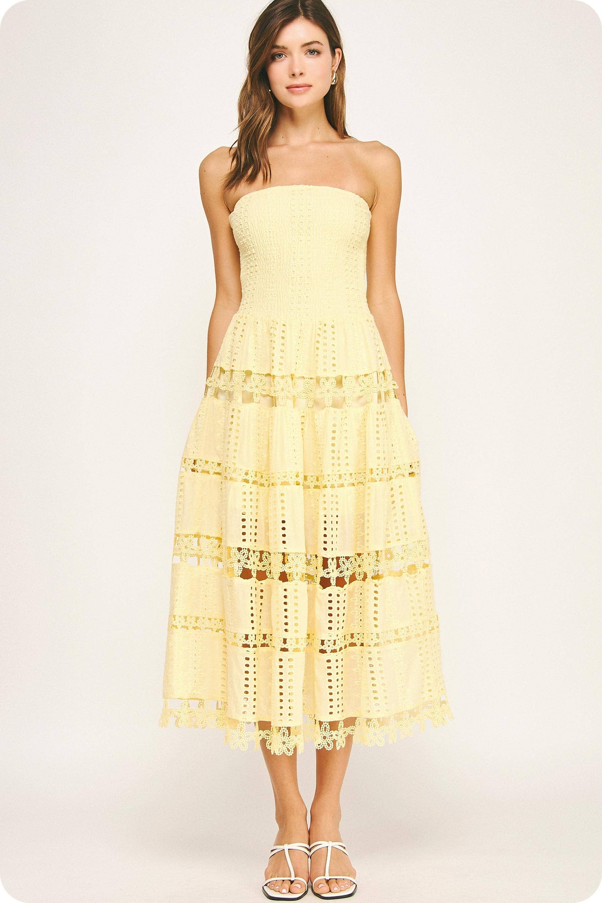 Eyelet Lace Tube Dress