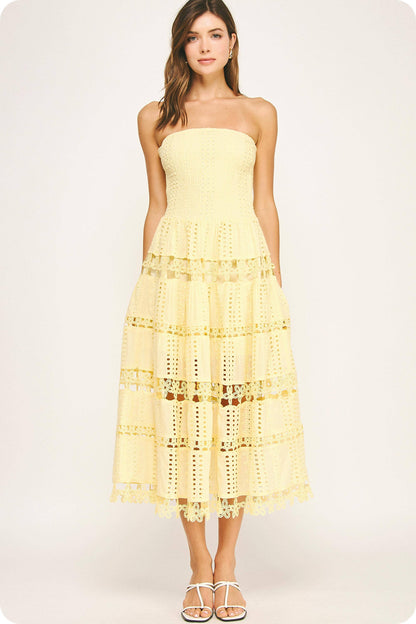 Eyelet Lace Tube Dress
