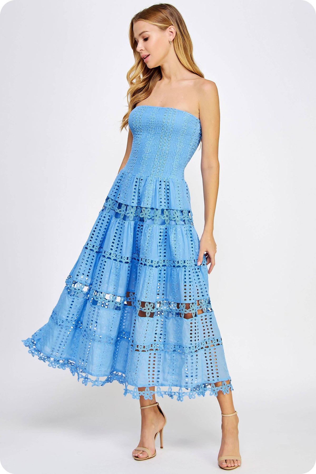Eyelet Lace Tube Dress