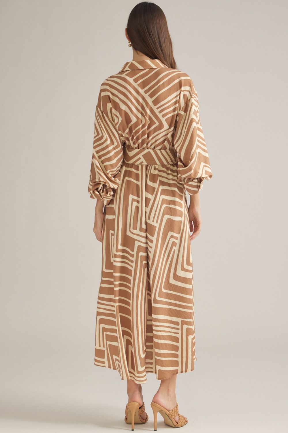 Entro: Geo Striped Maxi Dress