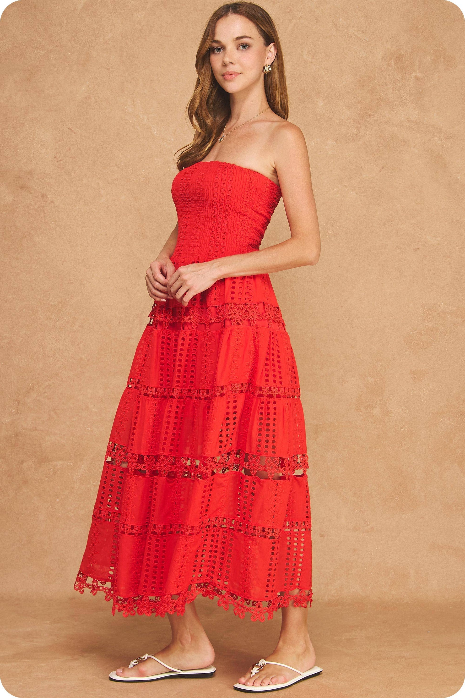 Eyelet Lace Tube Dress