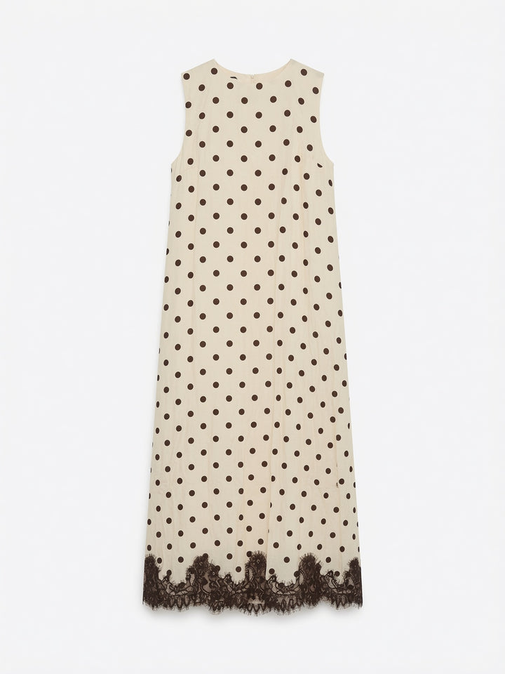 Entro: Polka Dot Maxi Lace Dress
