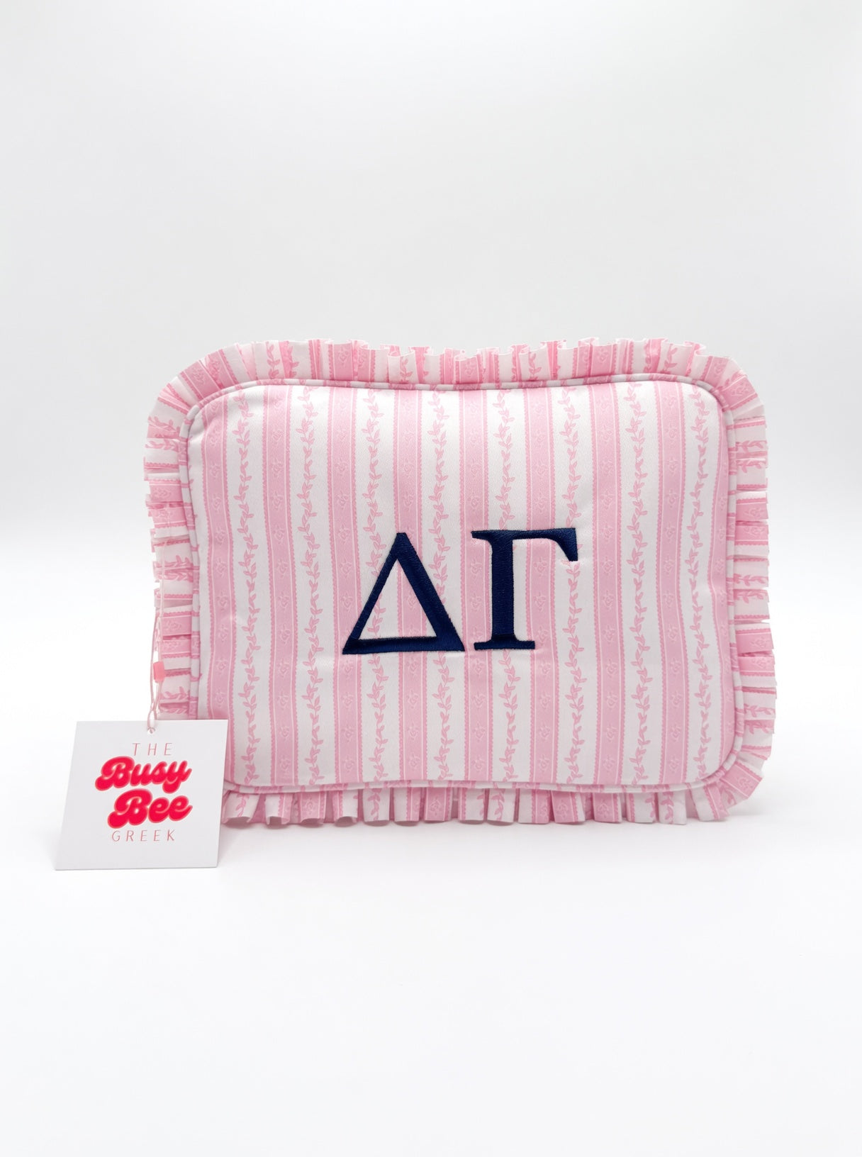 Busy Bee: Sorority Ruffle Makeup Bag