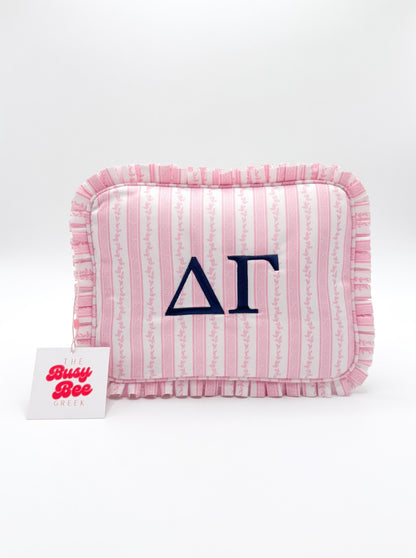 Busy Bee: Sorority Ruffle Makeup Bag