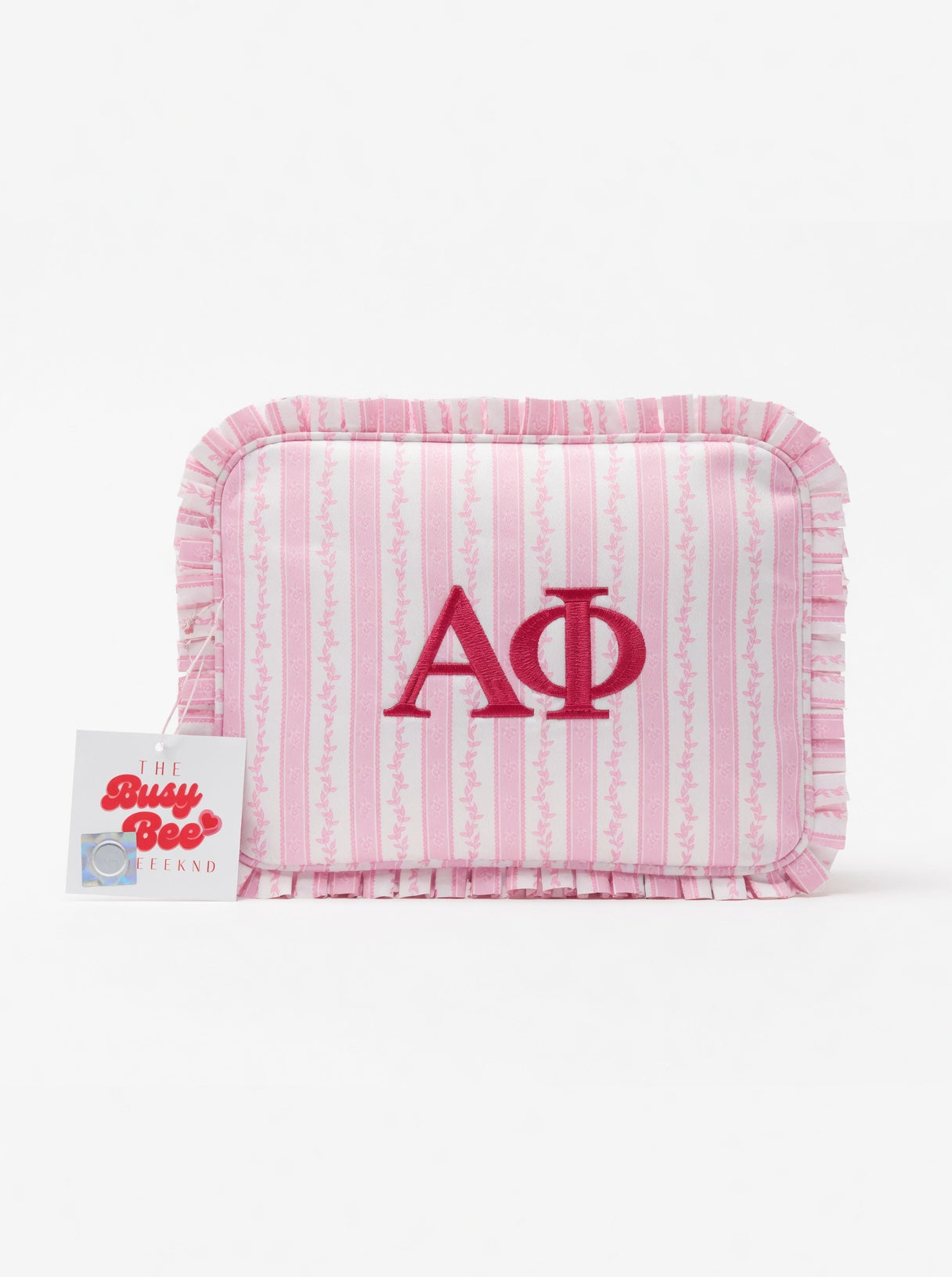 Busy Bee: Sorority Ruffle Makeup Bag