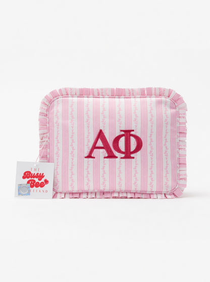Busy Bee: Sorority Ruffle Makeup Bag