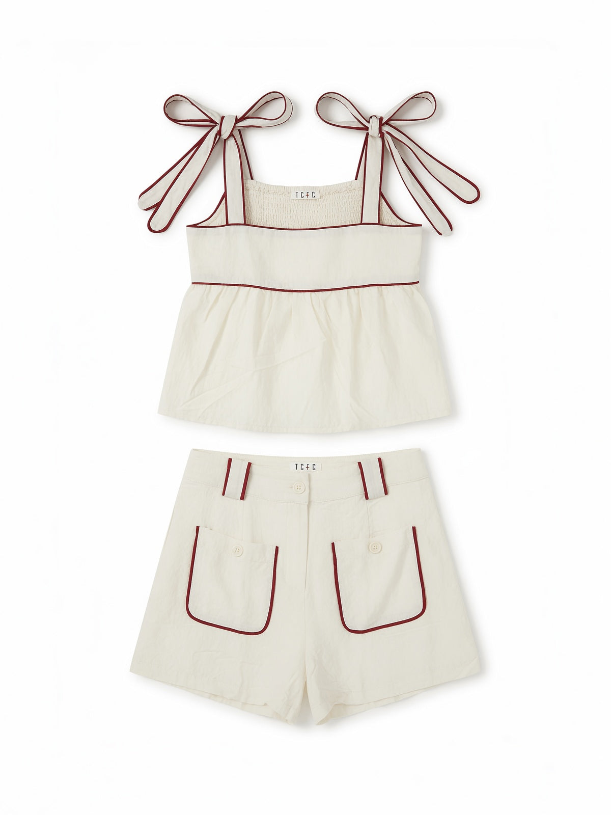 TCEC: Cream Crimson Lined Set
