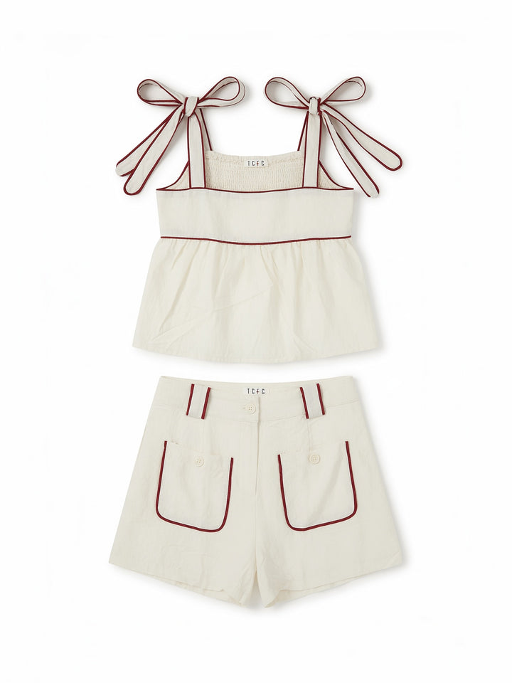 TCEC: Cream Crimson Lined Set