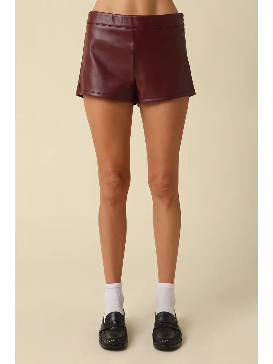 Faux Leather Tailored Shorts