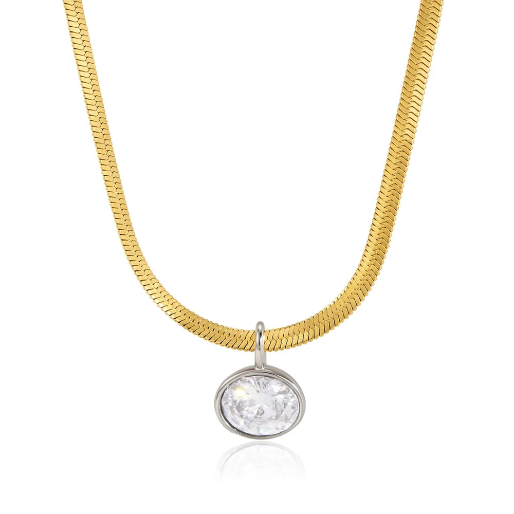 Sienna Two-Tone Stone Necklace