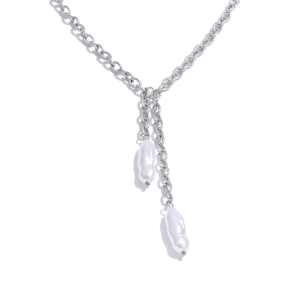 Wren Pearl Lariat Necklace