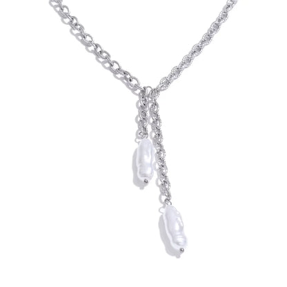 Wren Pearl Lariat Necklace